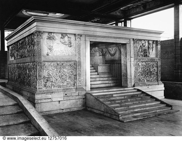 ARA PACIS AUGUSTAE. Reconstruction of the Ara Pacis Augustae  dedicated in 9 B.C. to celebrate the peace established in the Empire after the victories of Augustus.