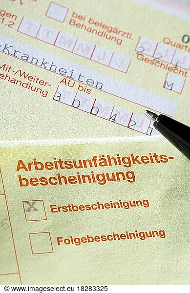 Arbeitsunfähigkeitsbescheinigung Form,Formen,leer,Gegenstand,Stift ...