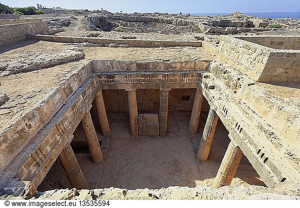 Archäologische Ausgrabungsstätte Königsgräber von Nea Pafos Nekropole der römischen Antike Republik Zypern Zypern Europa