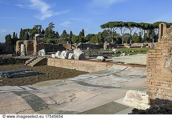 Archäologischer Bodenfund von Fußboden aus Marmor in antiker Palast Domus Flavia  Palatin  Rom  Latium  Italien  Europa