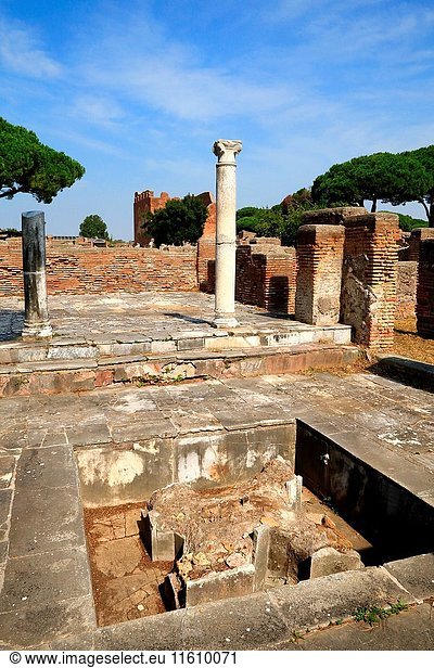 Archaeological area of Ostia Antica  Roma district  Lazio Italy.