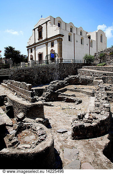 Archaeological site  Lipari island  Aeolian Islands  Sicily  Italy