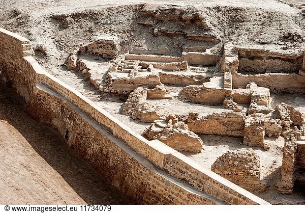 Archaeological site Qal at al-Bahrain (Bahrain Fort Portuguese Fort). Bahrain United Arab Emirates.