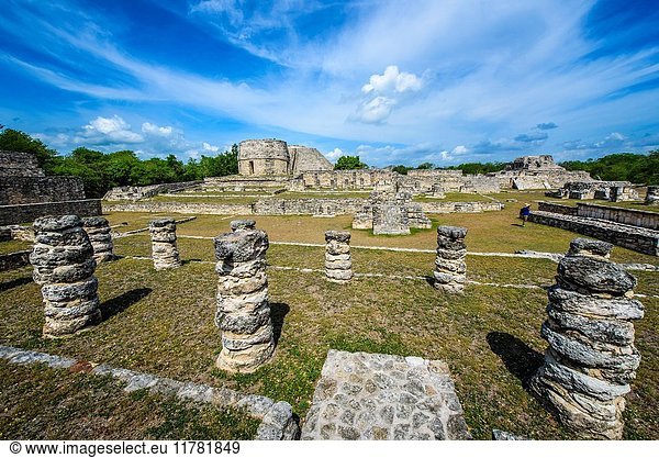 Archeological mayan site of Mayapan  Yucatan (Mexico).