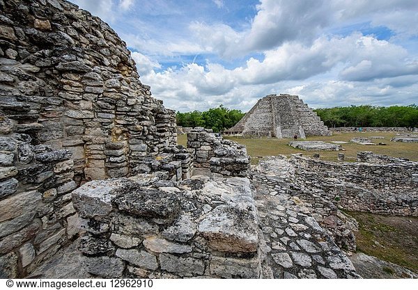 Archeological Mayan site of Mayapan  Yucatan  Mexico.