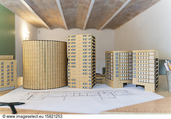 Architectural model and plan