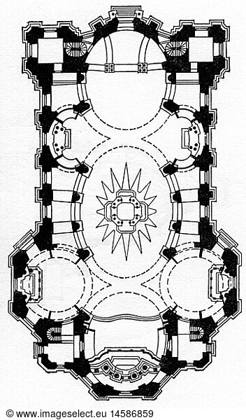 architecture architecture, floor plans, Basilica of the ...