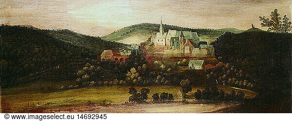 architecture  castles  Naumburg Castle  painting  painter unknown  geography  Germany  panorama  panoramic  townscape  view  views  castle  castles  castle hill  fine arts  art  historic  historical
