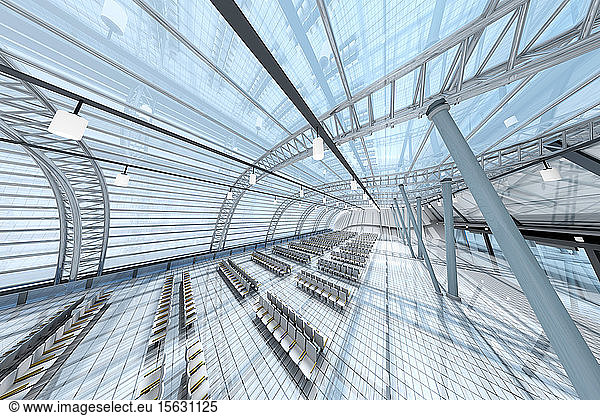 Architektur-Visualisierung eines modernen Flughafens