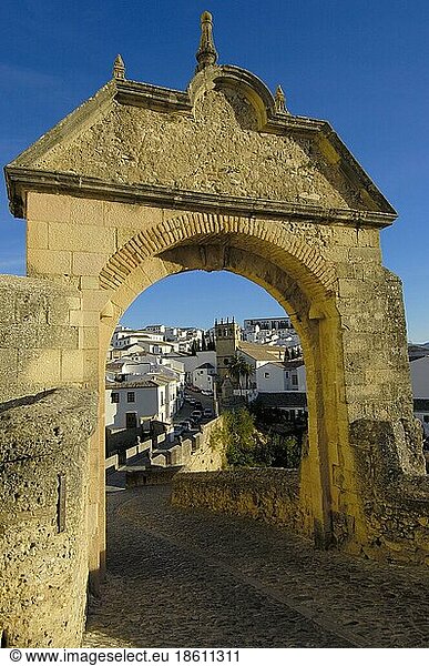 Archway Philip V  Ronda  Malaga Province  Andalusia  Spain  Europe