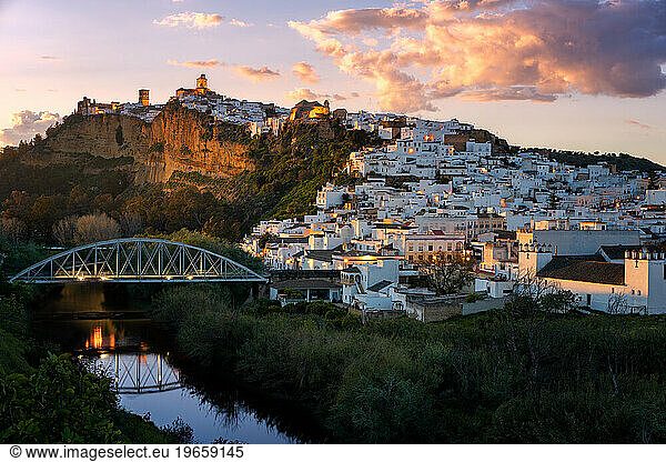 Arcos de la Frontera sunset view in Andalusia  Spain