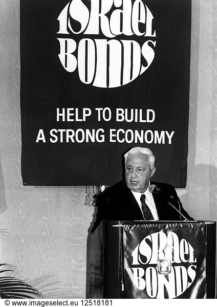Ariel Sharon  israelischer Premierminister. Künstler: Unbekannt
