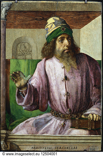 Aristoteles  antiker griechischer Philosoph und Wissenschaftler  ca. 1470-c1504. Künstler: Pedro Berruguete