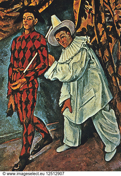 Arlequin et Pierrot  1888. Artist: Paul Cezanne
