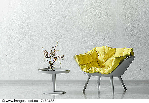 Armchair and coffee table  3d rendering