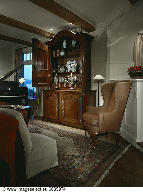 Armoire In Elegant Sitting Room