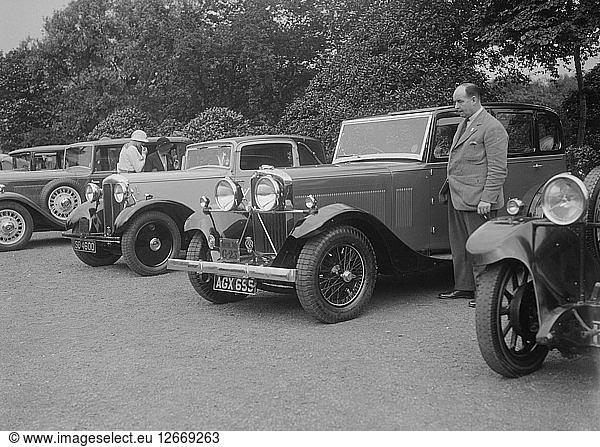 Armstrong-Siddeley  Daimler und Talbot Six Light Limousinen bei der RSAC Scottish Rally  1933. Künstler: Bill Brunell.