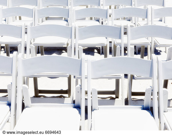 Arrangement of Folding Chairs Outdoors