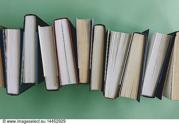 Arrangement of hardback books