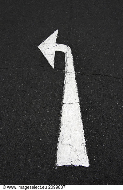Arrow marking on road  close-up