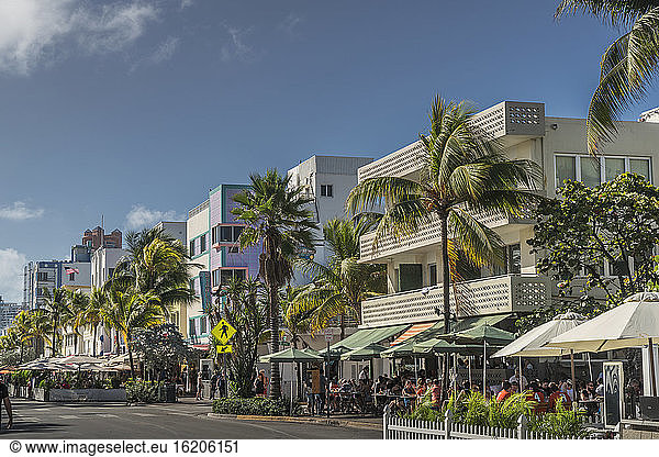 Art Deco hotels in Ocean Drive  Miami Beach  Florida  USA