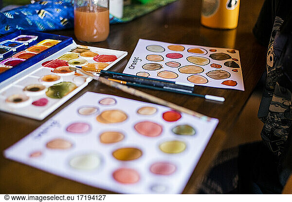 Art Project Inspired by Color. Watercolor for Children with Bright Mix
