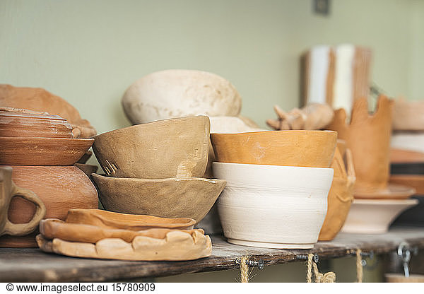 Assortment of products in a pottery