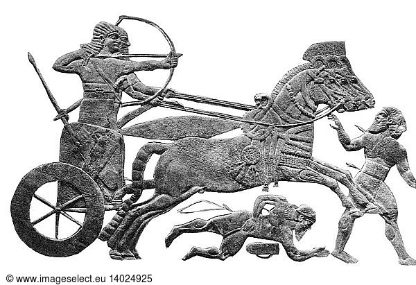 Assyrian Warriors  Two-Wheeled Chariot
