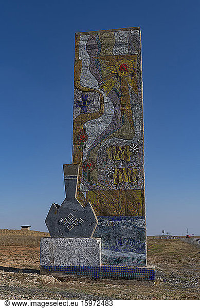 Astrachan-Denkmal in der Ebene  Gebiet Astrachan  Russland  Eurasien