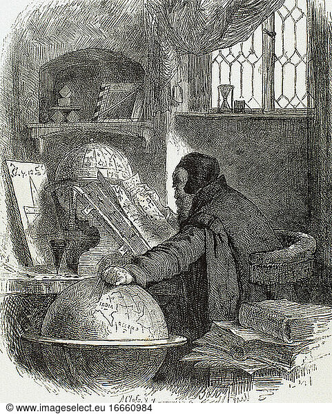Astronom. Neuzeit.15. Jahrhundert. Kupferstich  19. Jahrhundert.