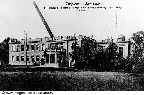 astronomy  observatories  Treptow Observatory  Berlin  exterior view  postcard  circa 1905