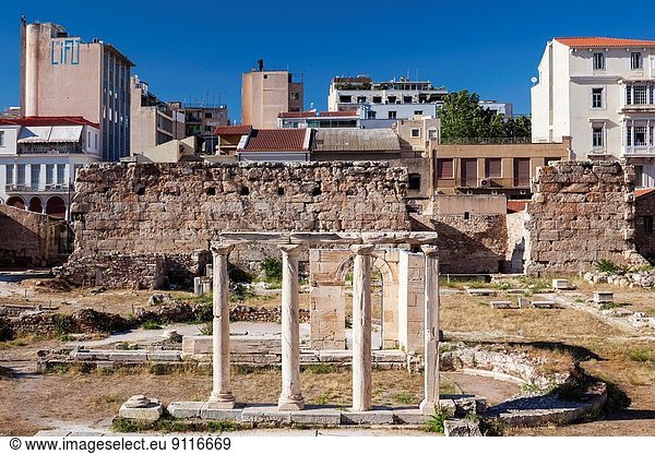 Athen  Hauptstadt  Ansicht  Erhöhte Ansicht  Aufsicht  heben  Griechenland  römisch