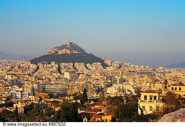 Athen  Hauptstadt  Hügel  Hintergrund  sehen  Griechenland