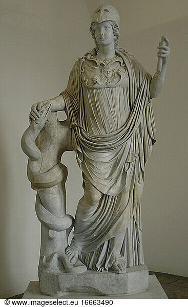 Athene. Göttin der Weisheit. (Römische Minerva). Statue. Marmor. Palast Altemps. Römisches Nationalmuseum. Rom. Italien.