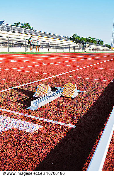athletic track ready to run