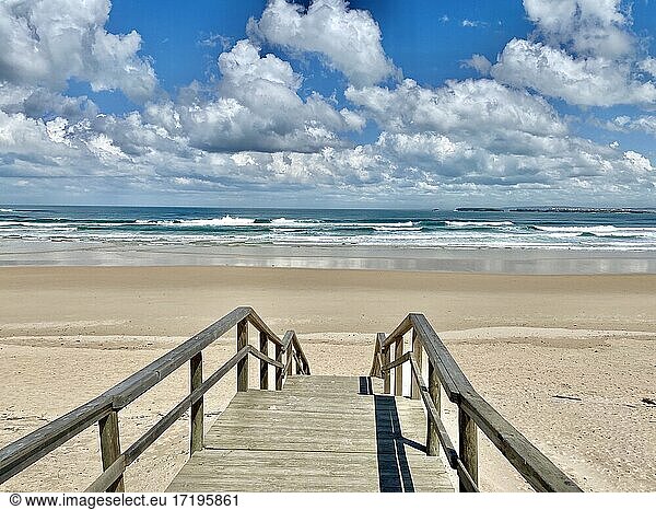atlantic ocean beach stairs portugal