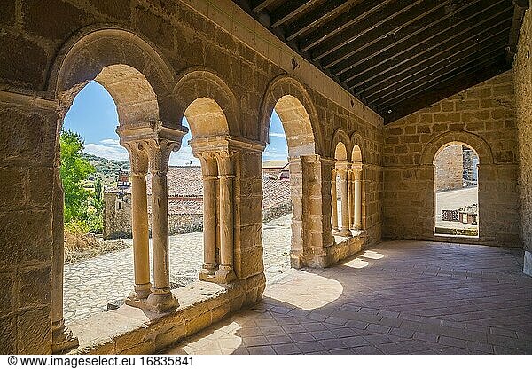 Atrium of San Juan Bautista church. Jodra del Pinar  Guadalajara province  Castilla La Mancha  Spain.