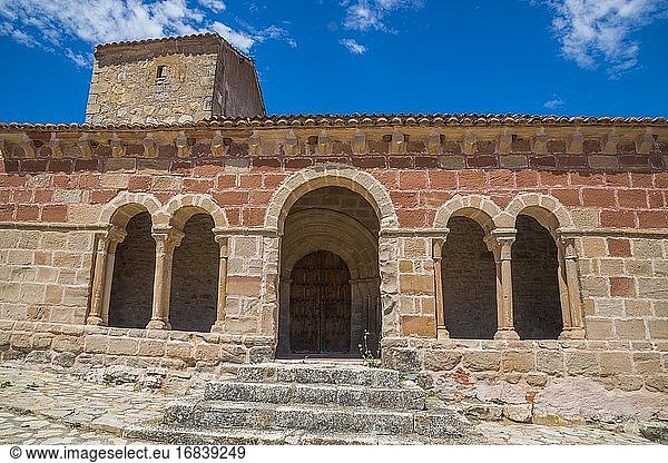 Atrium of San Juan Bautista church. Jodra del Pinar  Guadalajara province  Castilla La Mancha  Spain.