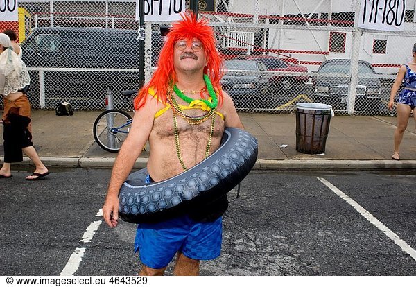 Attendee of the Mermaid Parade  Coney Island  NY