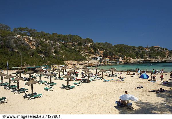 Außenaufnahme  Europa  Tag  europäisch  Strand  Küste  Meer  Insel  Mallorca  Sandstrand  Balearen  Balearische Inseln  freie Natur  Spanien  spanisch