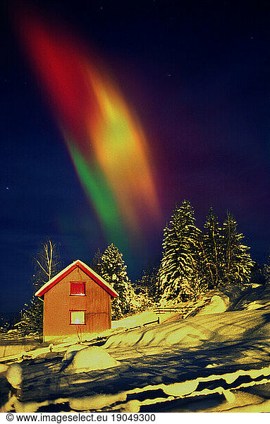 Aurora borealis (rare color combination)