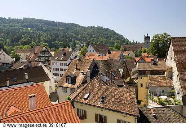 Ausblick auf die Oberstadt, Bregenz, Bodensee, Vorarlberg, Österreich, Europa