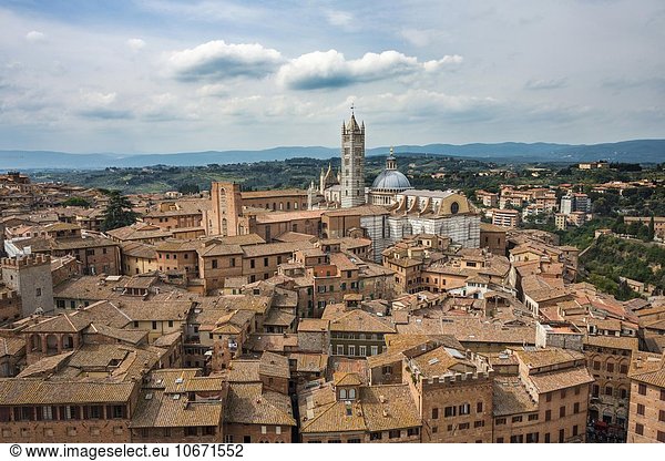 Ausblick über Altstadt mit Dom von Siena Siena Toskana Italien Europa