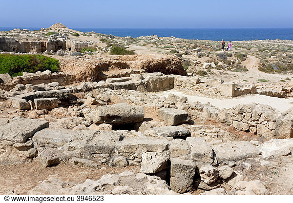 Ausgrabungsstätte bei den Königsgräbern von Kato Pafos  auch Paphos  Südzypern  Westküste  Zypern  Südeuropa