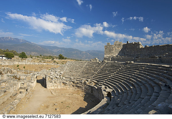 Ausgrabungsstätte Europa europäisch Geschichte Bergbauindustrie Amphitheater Ägäisches Meer Ägäis Baugrube Türkei