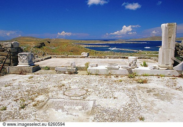 Ausgrabungsstätte Kykladen Delos Griechenland Rhodos