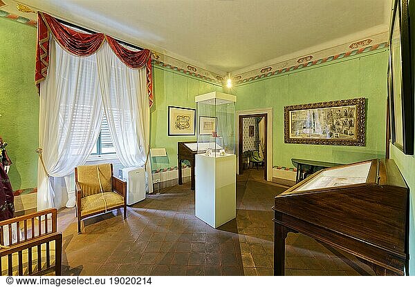 Ausstellungstraum im Geburtshaus des Komponisten Giacomo Puccini  Casa Natale di Giacomo Puccini  Lucca  Toskana  Italien  Europa