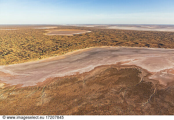 Australia  Northern Territory  Aerial view of Lake Amadeus in Uluru-Kata Tjuta National Park