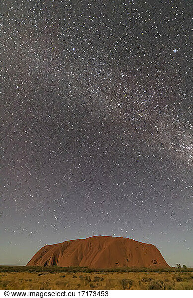 Australia  Northern Territory  Milky Way galaxy over Uluru (Ayers Rock) at dusk