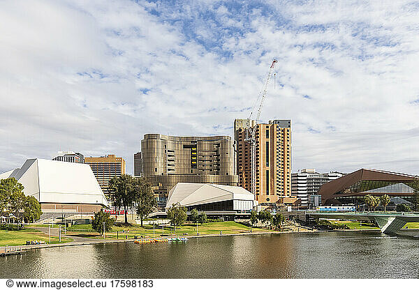 Australia  South Australia  Adelaide  River Torrens and Elder Park with Adelaide Festival Centre and Adelaide Convention Centre in background